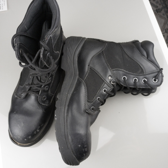 Brahma Steel Toe Work Boots Slip Resistant Black Tall Mens 12.5 - Picture 4 of 11